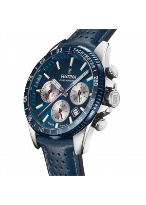 FESTINA - F20561/2 férfi óra kék /ezüst számlappal kék bőrszíjjal