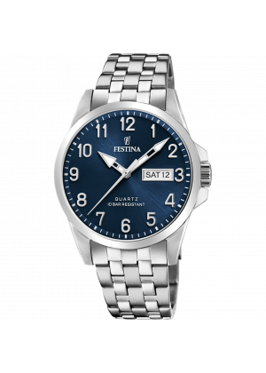 FESTINA - F20357/C férfi óra kék számlappal acél csattal