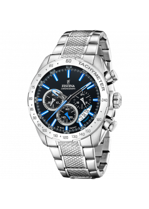 FESTINA - F20668/6 férfi óra fekete / kék számlappal acél  csattal