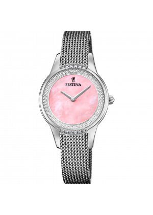 FESTINA - F20494/5 női óra rózsaszín gyöngyház számlappal cirkónia kövekkel acél csattal - Mademoiselle
