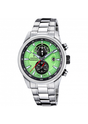 FESTINA - F20694/3 férfi óra zöld számlappal acél  csattal, Timeless Chronograph