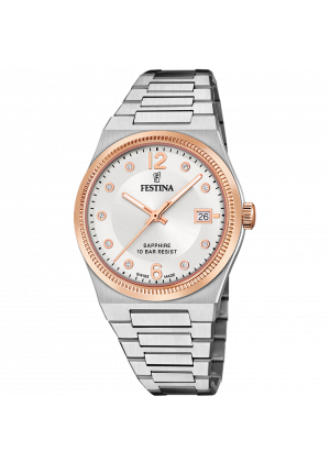 FESTINA SWISS F20037/1 női óra ezüst számlappal acél csattal (PVD)