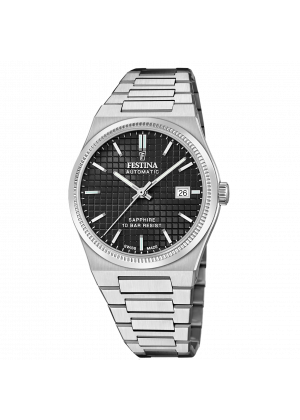 FESTINA SWISS F20028/4 férfi óra fekete számlappal acél csattal