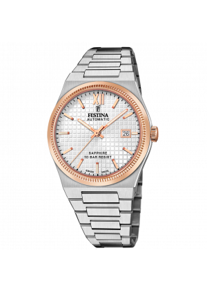 FESTINA SWISS F20030/1 férfi óra ezüst számlappal acél csattal (PVD)