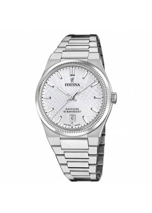 FESTINA SWISS F20051/1 férfi óra ezüst számlappal acél csattal - Rive