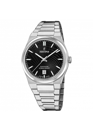 FESTINA SWISS F20051/6 férfi óra fekete számlappal acél csattal - Rive