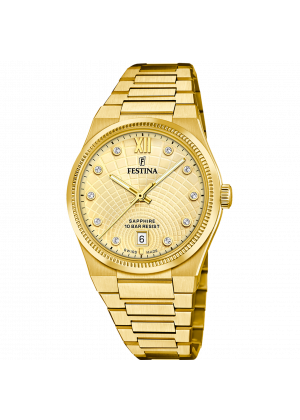 FESTINA SWISS F20058/2 női óra arany számlappal acél csattal (PVD) - Rive