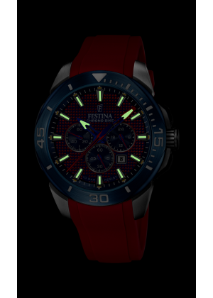 FESTINA - F20642/2 férfi óra piros / kék számlappal piros szilikon (gumi) szíjjal - Chrono Bike