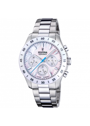 FESTINA - F20693/1 női óra gyöngyház számlappal acél csattal - Ceramic