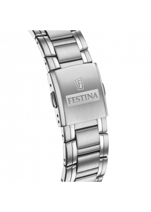 FESTINA - F20704/1 férfi óra ezüst számlappal acél csattal