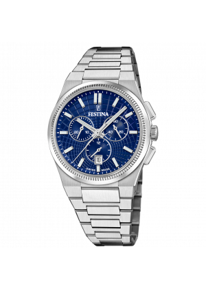 FESTINA SWISS F20059/2 férfi óra kék számlappal acél csattal