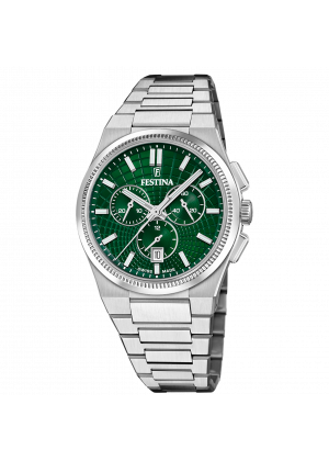 FESTINA SWISS F20059/3 férfi óra zöld számlappal acél csattal