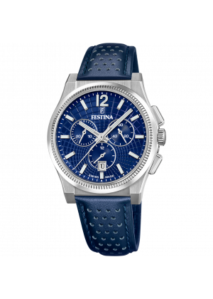 FESTINA SWISS F20060/2 férfi óra kék számlappal kék bőrszíjjal