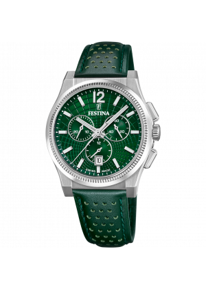 FESTINA SWISS F20060/3 férfi óra zöld számlappal zöld bőrszíjjal