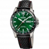 FESTINA - F20699/3 férfi óra zöld számlappal fekete bőrszíjjal, Titanium